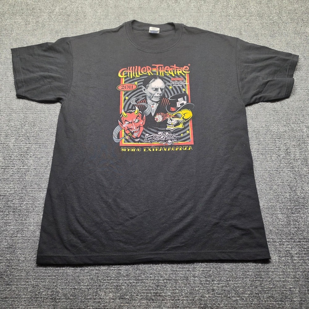 Gildan Chiller Theatre 2011 Spring Extravaganza Staff T-Shirt Black Large Horror